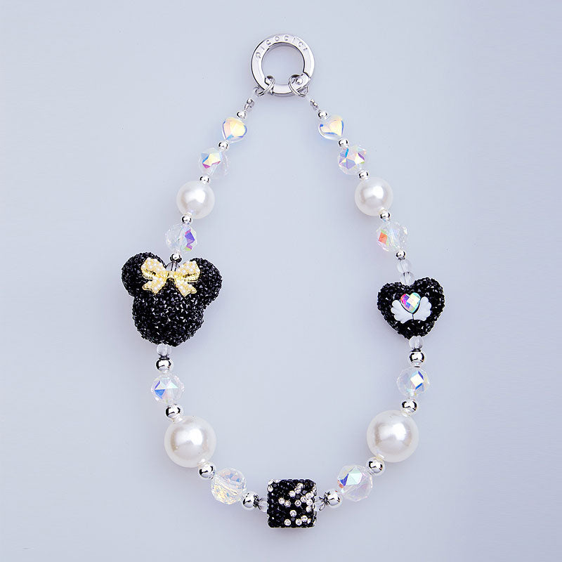 PICOCICI Cartoon Mouse Head Heart Decor Phone Anti-drop Lanyard Beaded Bracelet PICOCICI Cartoon Mouse Head Heart Decor Phone Anti-drop Lanyard Beaded Bracelet